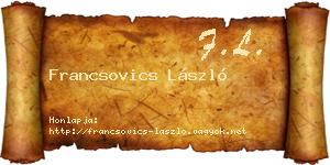Francsovics László névjegykártya