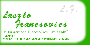 laszlo francsovics business card